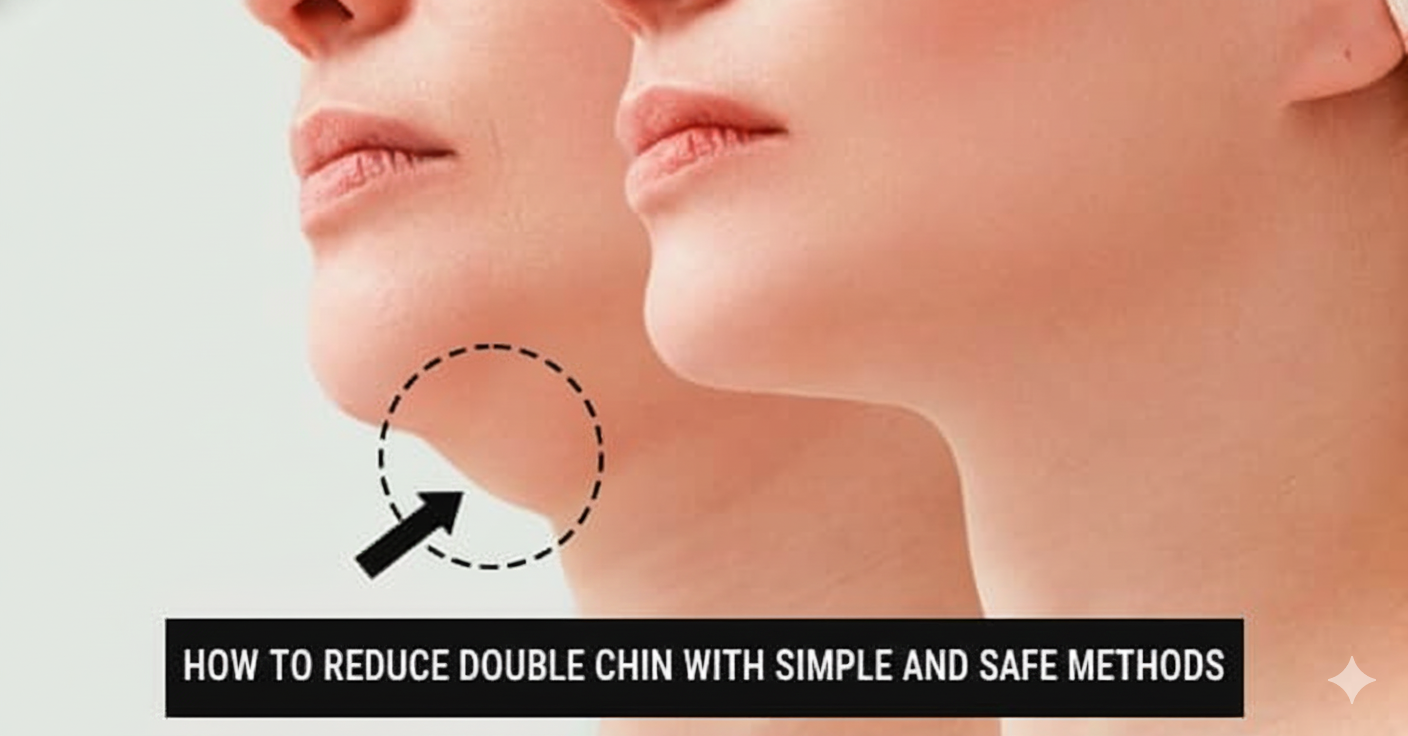 HOW TO REDUCE DOUBLE CHIN WITH SIMPLE AND SAFE METHODS